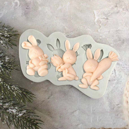 3D Rabbit Easter Bunny Silicone Cake Molds Fondant Resin Molds Cake Tools Pastry Kitchen Baking Accessories