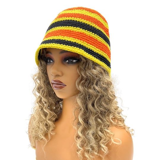 Mixed Color Stripe Wool Bucket Hat