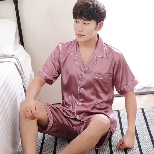 Fashion Casual Ice Silk Men's Pajamas