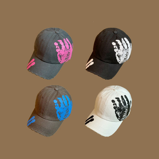 Men's And Women's Fashion Colorful Graffiti Soft Top Baseball Hat