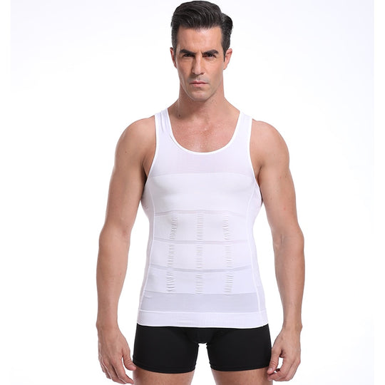 Be-In-Shape Men's Slimming Vest Body Shaper Corrective Posture Belly Control Compression Shirt Loss Weight Underwear Corset