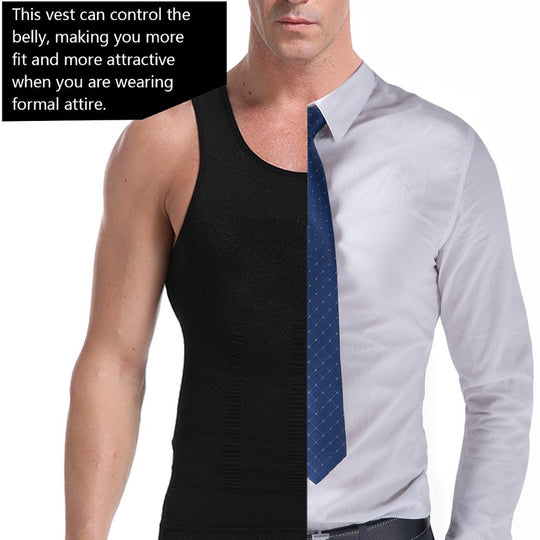 Be-In-Shape Men's Slimming Vest Body Shaper Corrective Posture Belly Control Compression Shirt Loss Weight Underwear Corset