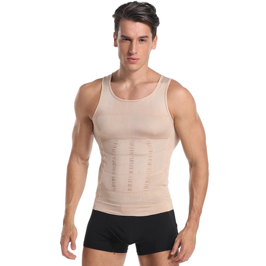 Be-In-Shape Men's Slimming Vest Body Shaper Corrective Posture Belly Control Compression Shirt Loss Weight Underwear Corset