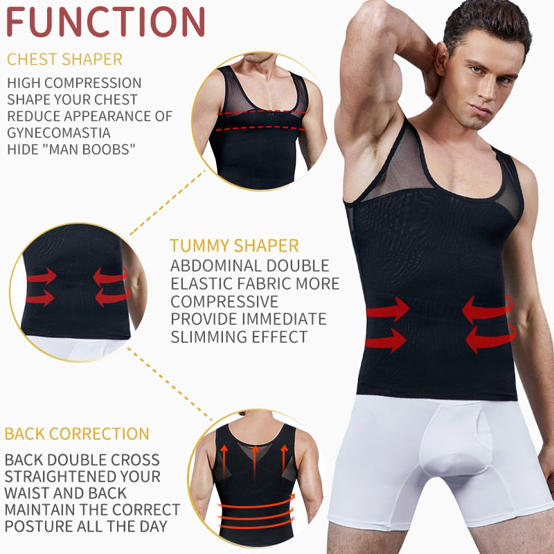 Men Body Shaper Belly Control Slimming Shapewear Waist Trainer Man Shapers Corrective Posture Vest Modeling Underwear Corset