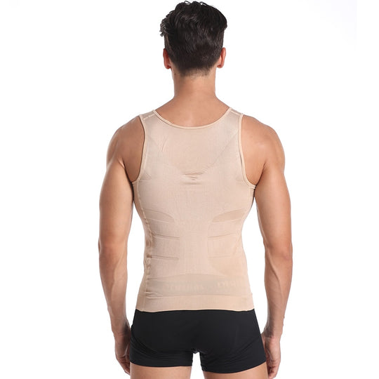 Be-In-Shape Men's Slimming Vest Body Shaper Corrective Posture Belly Control Compression Shirt Loss Weight Underwear Corset