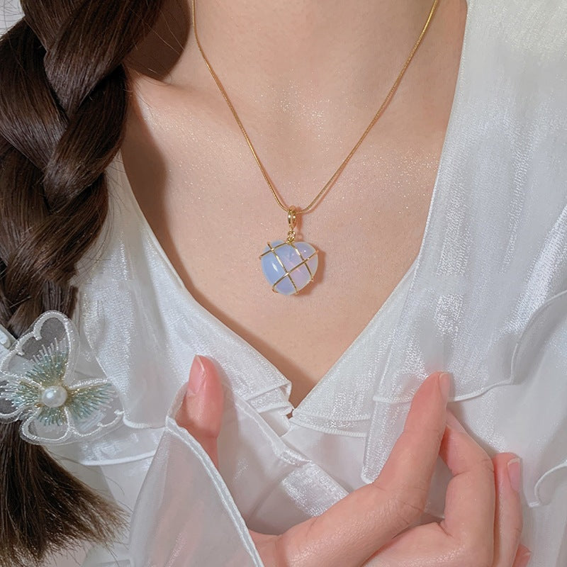 Fashion Moonstone Necklace For Cartoon Princess Love Girl Necklace Novelty Jewelry